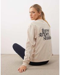 adidas Originals - Three Stripes Studios Long Sleeve Top - Lyst