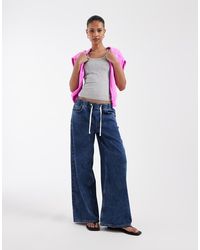 Gap - Tie Waist Drawstring Wide Leg Jeans - Lyst