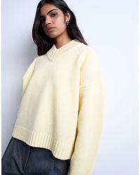 TOPSHOP - – schlichter, hochwertiger strickpullover aus lammwolle - Lyst