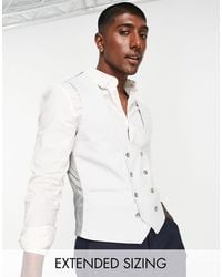 ASOS - Wedding Skinny Suit Vest With Micro Texture - Lyst
