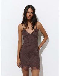 Pull&Bear - – kurzes, perlenbesetztes kleid - Lyst
