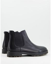 Walk London James Camo Sole Chelsea Boots - Black