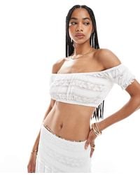 Pull&Bear - – spitzen-oberteil - Lyst