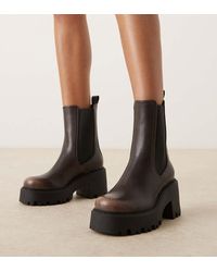 ASOS - Wide Fit Rae Chunky Heeled Chelsea Boots - Lyst