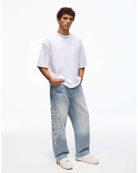 Bershka - Jeans With Side Patches - Lyst