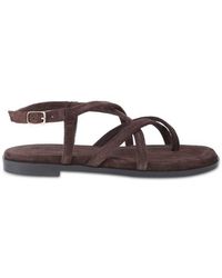 OFF THE HOOK - Natalie Suede Leather Strappy Flat Sandals - Lyst