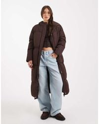Threadbare - Maxi Puffer Coat With Hood - Lyst