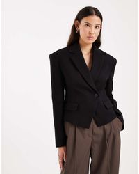 ASOS - Tailored Structured Cinched Waist Cropped Blazer - Lyst