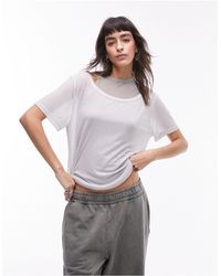 TOPSHOP - – zweilagiges, hochwertiges basic-t-shirt - Lyst