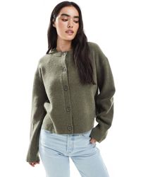 ASOS - Boxy Crew Neck Cardigan With Side Split Detail - Lyst