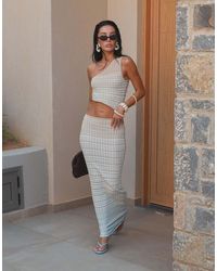 SIMMI - One Shoulder Knit Maxi Dress - Lyst