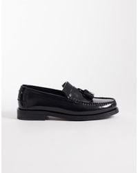 Walk London - – dalston – loafer aus em glattleder mit fransenquaste - Lyst