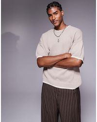 ASOS - Oversized Boxy Fit Knitted Pique Crew Neck T-shirt - Lyst