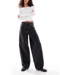 Object - Premium Super Barrel Leg Jeans With Tie Waist - Lyst