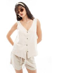 Jdy - Linen Mix Waistcoat Co-ord - Lyst