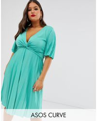 asos design origami twist midi pencil dress