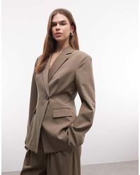 Reclaimed Vintage - Cinch Asymmetric Detail Tailored Blazer - Lyst