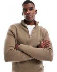 Only & Sons - Pull côtelé à col zippé - clair - Lyst