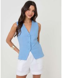 Threadbare - Linen Blend V-Neck Waistcoat - Lyst