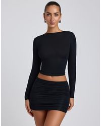 Oh Polly - Jersey Boat Neck Fitted Long Sleeve Top Co-ord - Lyst