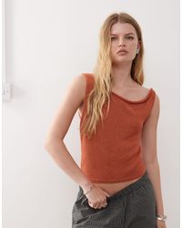 Reclaimed (vintage) - Festival Knit One Shoulder Detail Top - Lyst