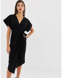 ASOS Wrap Midi Dress - Black