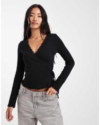 Miss Selfridge - Top Traforato A Portafoglio - Lyst
