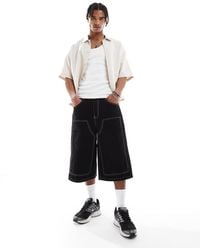 ASOS - Longer Length Carpenter Shorts With Contrast Stitch - Lyst