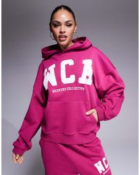 ASOS - Sudadera Con Capucha Y Logo Universitario De Weekend Collective (Parte De Un Conjunto)-Morado - Lyst