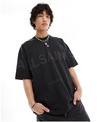 AllSaints - Biggy - t-shirt oversize avec logo ton sur ton - Lyst