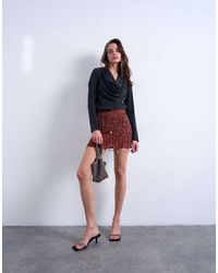 TOPSHOP - Sequin Mini Skirt - Lyst