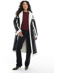 Wednesday's Girl - Belted Faux Shearling Midaxi Coat - Lyst