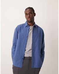 New Look - Fine Stripe Oversized Shirt - Lyst