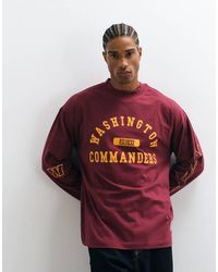 ASOS - Oversized Long Sleeve T-shirt With Nfl Washington Commanders Print - Lyst