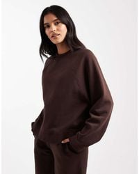 ASOS - Oversized Brushback Sweatshirt Met Raglan Detail - Lyst