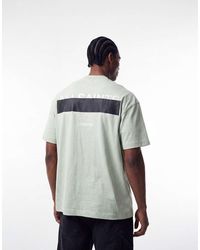 AllSaints - Redact Oversized Embroidered Logo T-shirt With Back Print - Lyst