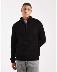 New Look - Fisherman Knit 1/4 Zip Sweater - Lyst
