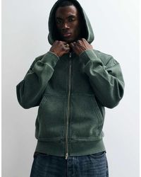 Redefined Rebel - Oversized Washed Zip Through Hoodie - Lyst