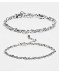 ASOS - Waterproof Stainless Steel 2 Pack Twist Chain Bracelets - Lyst