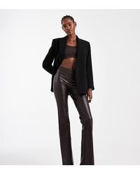 ONLY - Faux Leather Flared Trousers - Lyst