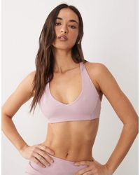 BO+TEE - Bo+tee Halterneck V-neck Cross Back Sports Bra - Lyst
