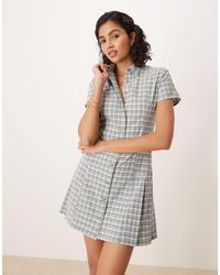 Glamorous - Button Down Mini Shirt Dress With Pleats - Lyst