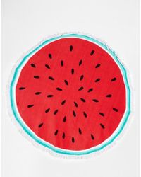 South Beach Watermelon Round Beach Towel - Multicolour