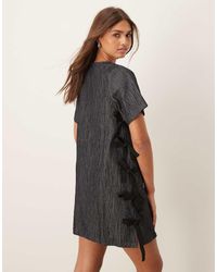 Ghospell - Vestido Corto Con Detalle De Lazos En El Lateral Mara De - Lyst