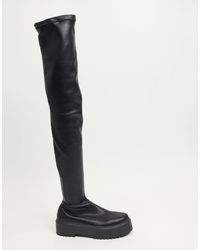 coconut chunky platform knee boots
