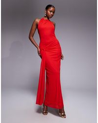 Forever New - High Cowl Neck Knot Drape Detail Back Maxi Dress - Lyst