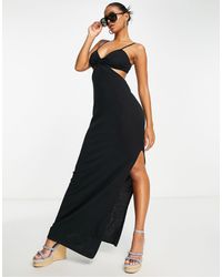 NA-KD - Cut Out Knitted Midi Dress With Side Slit - Lyst