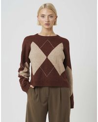 Brave Soul - Pull col rond argyle - Lyst