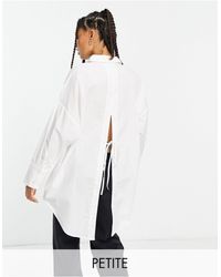 Vero Moda - Aware - camicia lunga bianca allacciata sul retro e aperta - Lyst