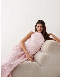 ARRANGE - Embroidered Drop Waist Low Back Maxi Dress - Lyst